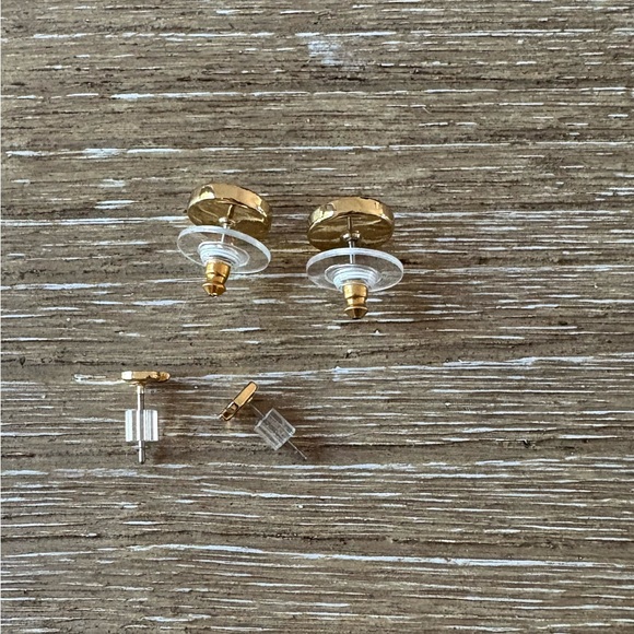 Kate Spade Gold and Pink Stud Earrings - Picture 4 of 4